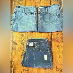 Talbots boyfriend, torrid distressed flare, JMS capris jeans lot bundle size 16